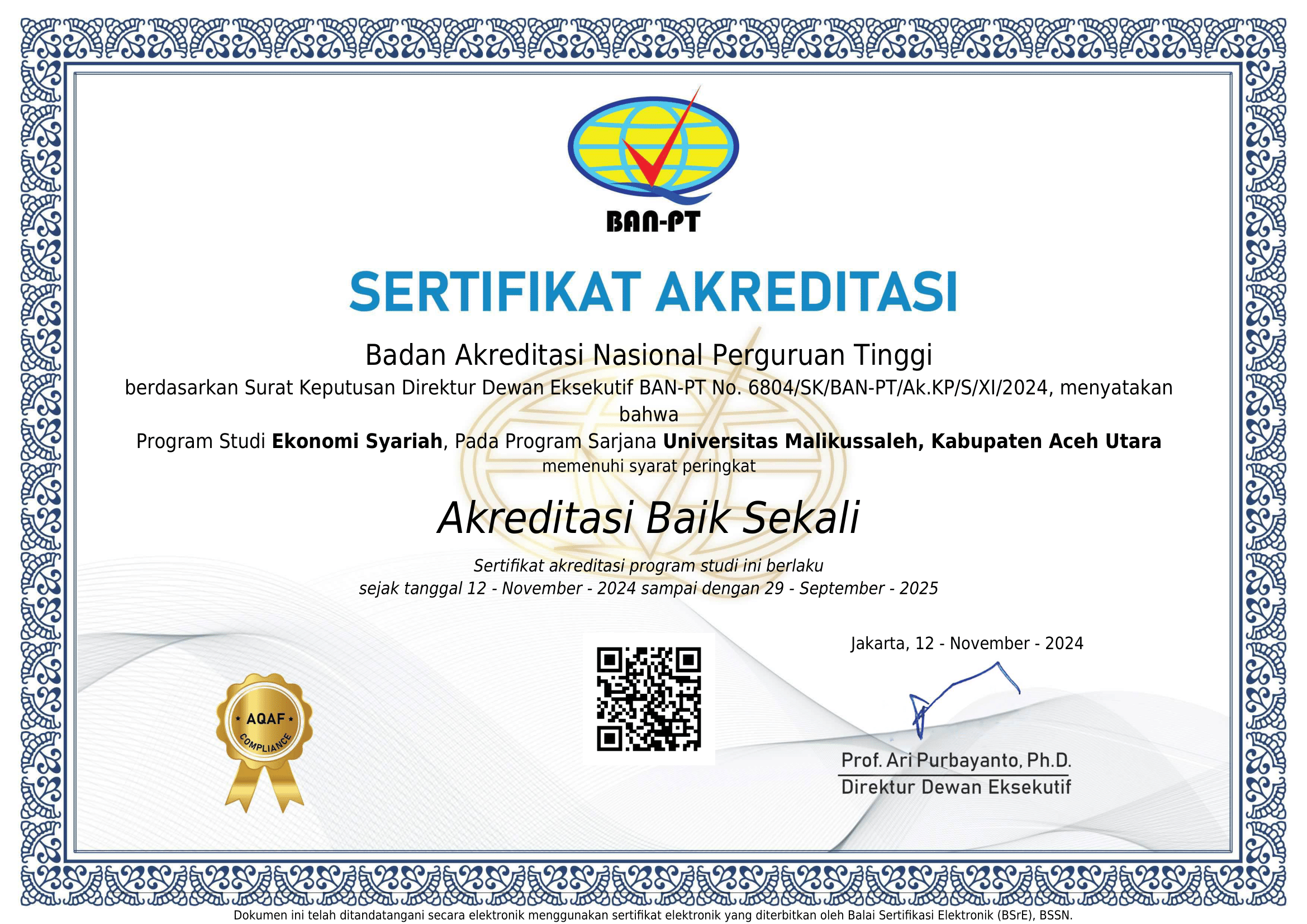 Sertifikat Akreditasi 2024-2025